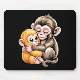 Baby monkey punch mouse mat