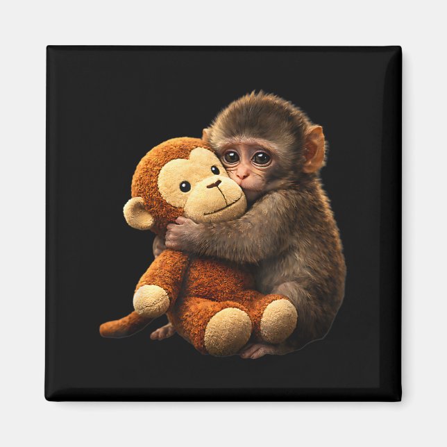 Baby monkey punch plush cute monkey punch plush magnet (Front)