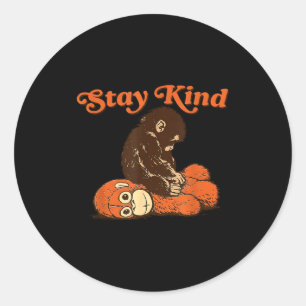 Baby monkey punch stay kind plush toy cute trendy classic round sticker