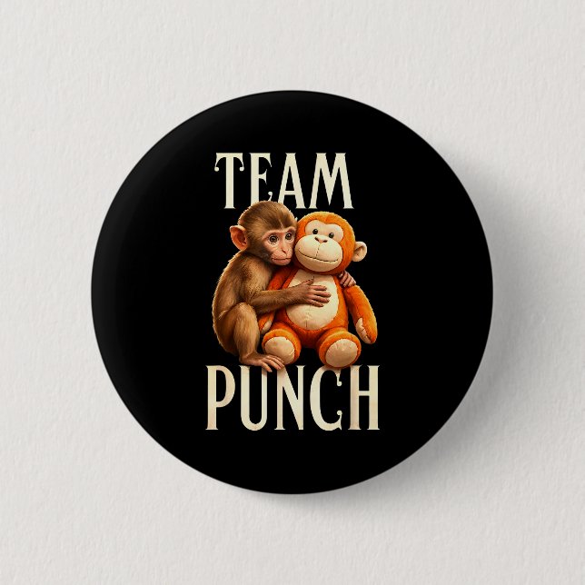 Baby monkey punch team punch  6 cm round badge (Front)