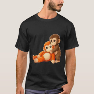 Baby monkey team punch cute animal retro style for T-Shirt