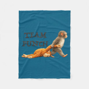 Baby monkey team punch funny monkey meme Baby monk Fleece Blanket