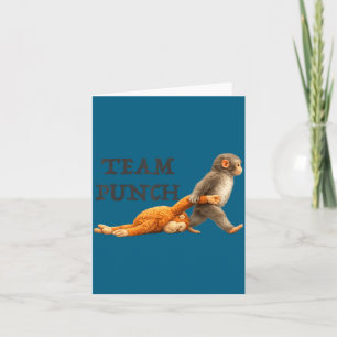 Baby monkey team punch funny monkey meme card
