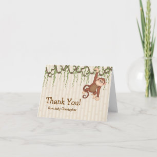 Baby Monkey Thank You Note Card