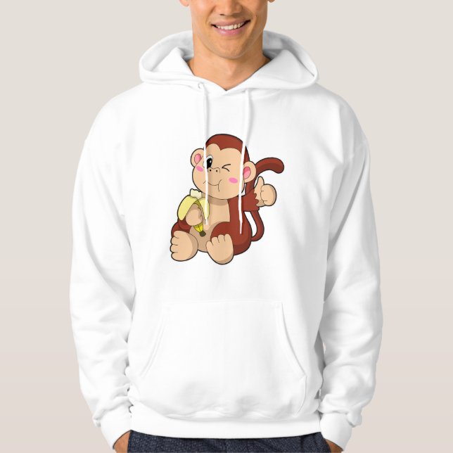 Baby Monkey with Banana Hoodie (Front)