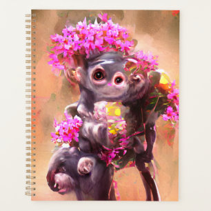 Baby Monkey with Flowers   Planner