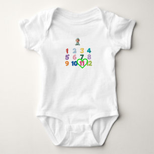 Baby Monthly Milestone Bodysuit 1 to 12 Months Hea