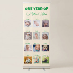Baby Monthly Milestones 1st Birthday Retractable Banner