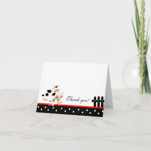 Baby Moo Moo Red/Black Folded Thank you note
