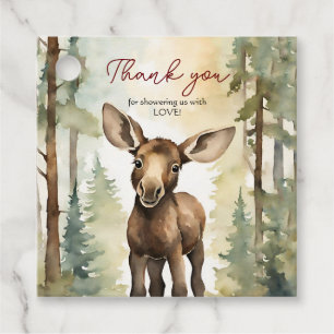 Baby Moose Baby Shower Gender Neutral Thank You Favour Tags