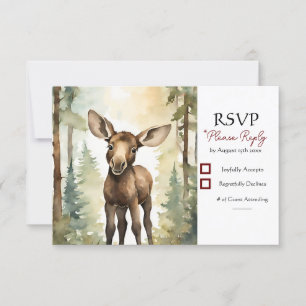 Baby Moose Gender Neutral Baby Shower RSVP Card
