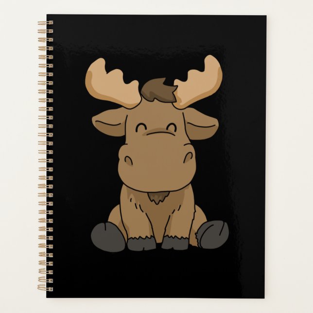 Baby Moose Gift Women Moose Gift Men Moose Planner (Front)