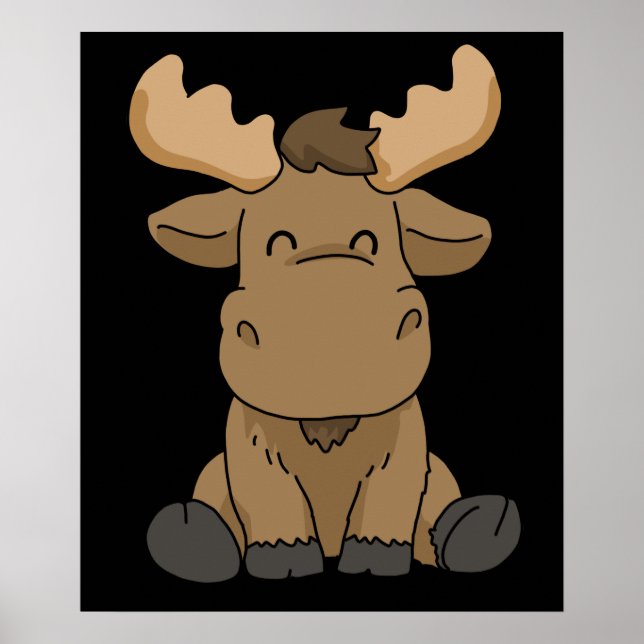 Baby Moose Gift Women Moose Gift Men Moose Poster (Front)
