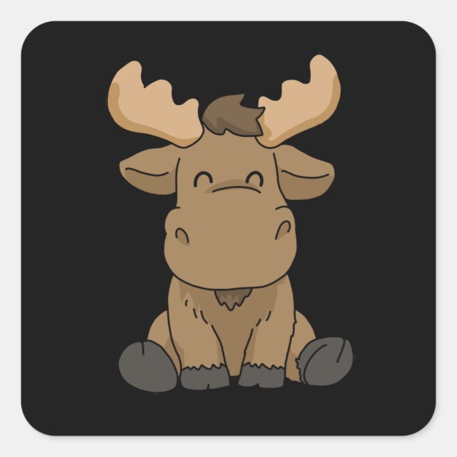 Baby Moose Gift Women Moose Gift Men Moose Square Sticker (Front)