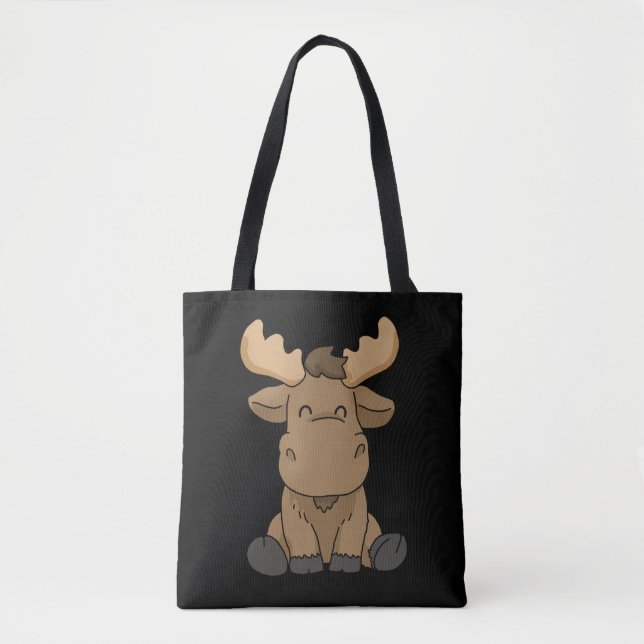 Baby Moose Gift Women Moose Gift Men Moose Tote Bag (Front)