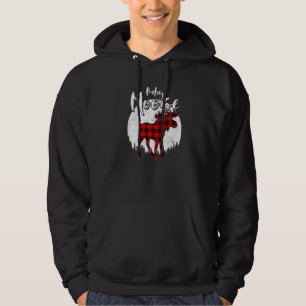 Baby Moose Red Plaid Buffalo Matching Family Pajam Hoodie