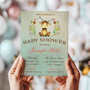 Baby Moose Shower Invitation