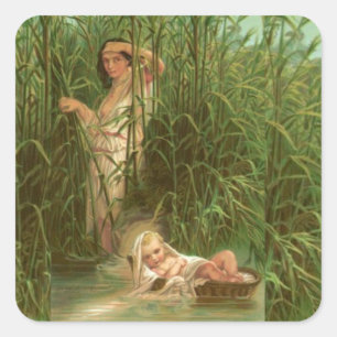Baby Moses And The River Nile Square Sticker