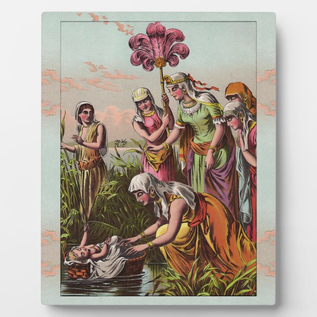 Baby Moses In A Basket Plaque (Front)