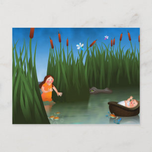 Baby Moses Passover Cartoon Postcard