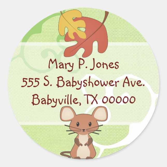 Baby Mouse Address Label Stickers (Front)