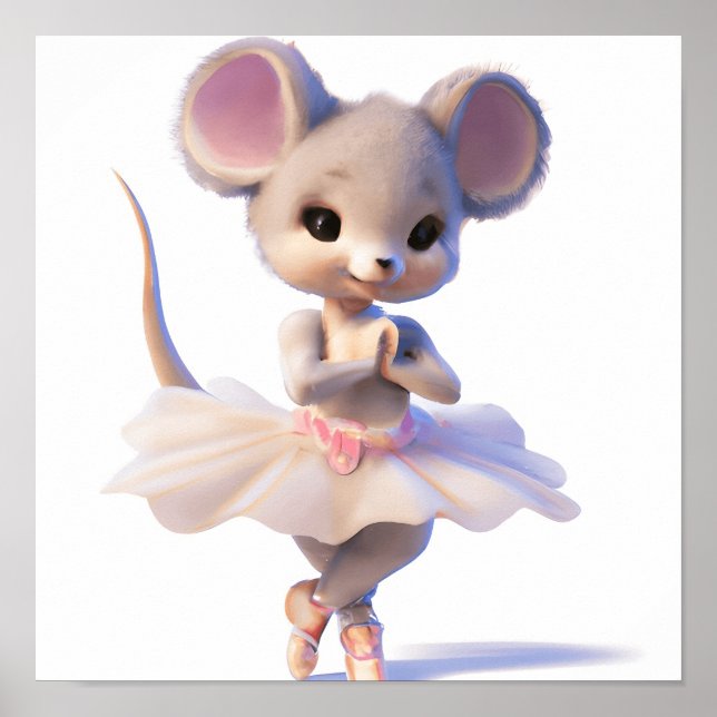 Baby mouse ballerina poster print (Front)