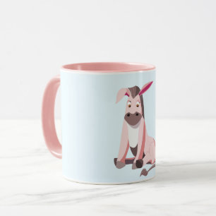 Baby Mug Pink Donkey - Your Colour - Text