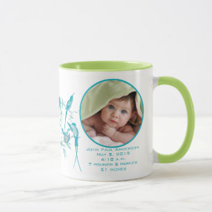 Baby Mug with Baby Photo Important Birth Stats