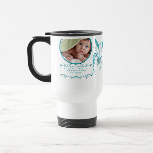 Baby Mug with Baby Photo Important Birth Stats (Left)
