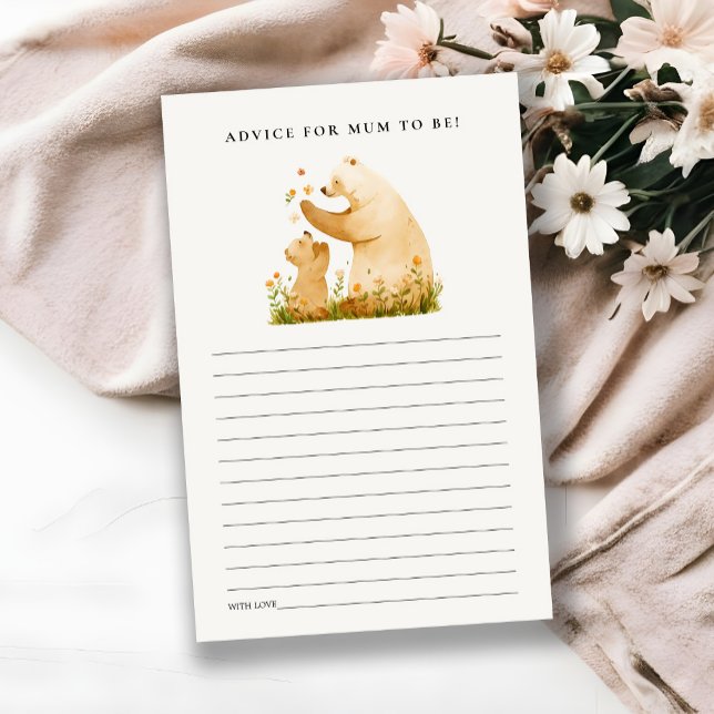 Baby Mum Bear Neutal Advice For Mum Baby Shower (Creator Uploaded)