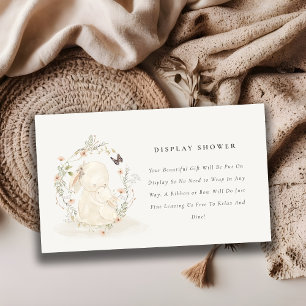 Baby Mum Bunny Floral Display Shower Baby Shower Enclosure Card