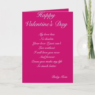 Baby Mum valentine's day greeting cards