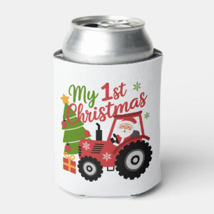 Baby My 1st Christmas Xmas Toddler Santa Tractor Can Cooler
