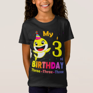 Baby My 3rd Birthday - Baby Party Shark Gifts for T-Shirt