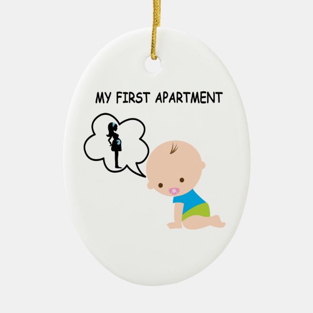 Baby My First Apartment Ceramic Tree Decoration (Front)