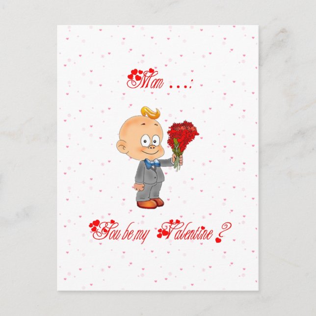 Baby : my first Valentine - Holiday Postcard (Front)