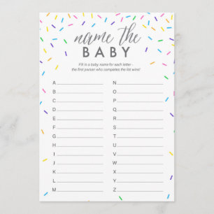 Baby Name ABC Game, Baby Name Race Card