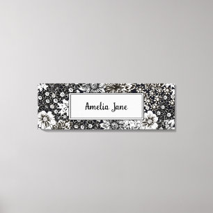 Baby Name Custom Floral Nursery Canvas Print