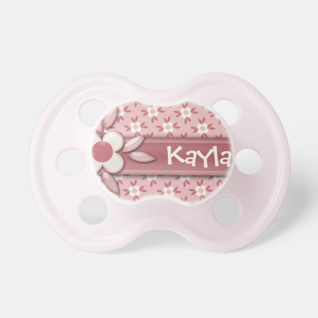 Baby Name DIY It's a Girl Cute Pink Daisy Flower Dummy (Front)