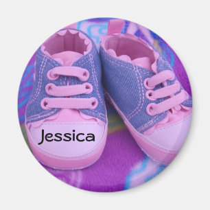 Baby Name magnets Personalised Pink Tennis Shoes