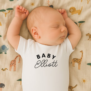Baby Name Newborn Arrival Gift Personalised Bodysuit