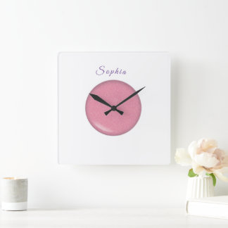 Baby Name personalized, Nursery, kids, Square Square Wall Clock