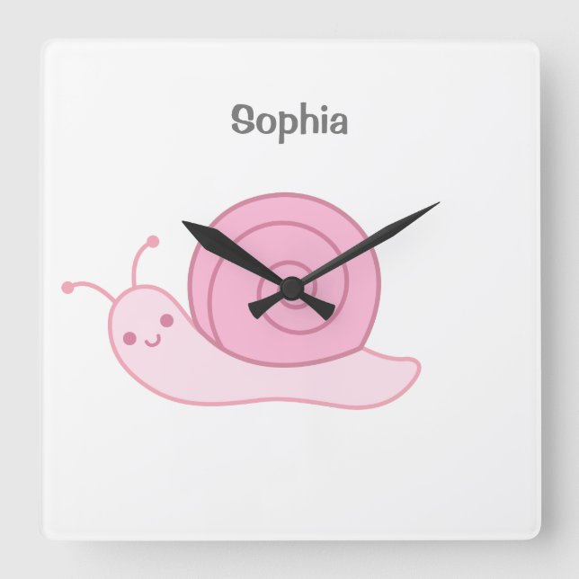 Baby Name personalized, Nursery, kids   Square Wal Wall Clock (Front)