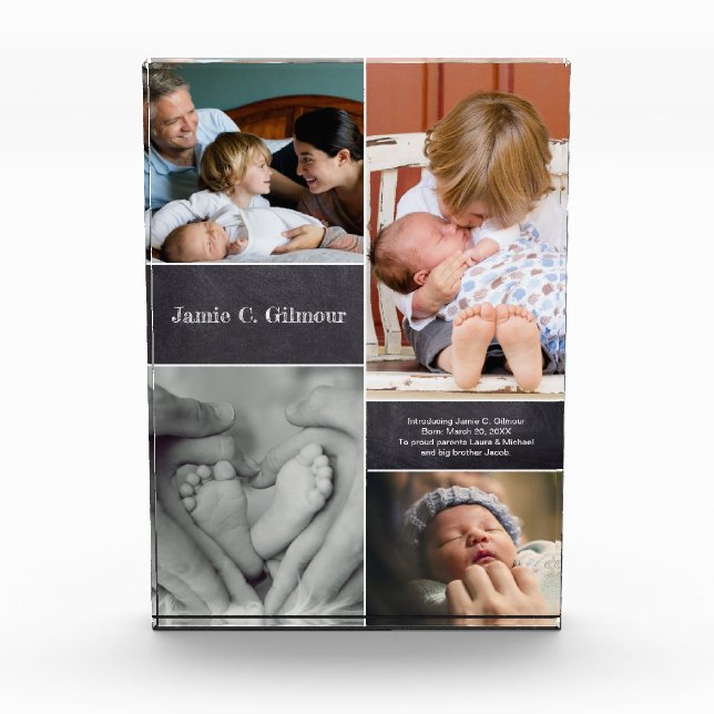 Baby Name Photo Collage Birth Announcement (Front)