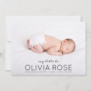 Baby Name Photo Overlay Pastel Terrazzo Birth Announcement