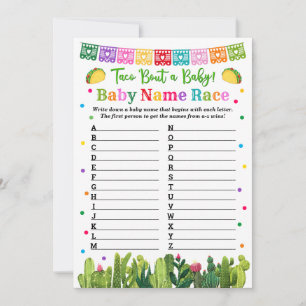 Baby Name Race Game Taco Baby Shower Advice Card