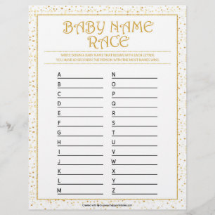 Baby Name Race [Golden Sparkles] Custom Letterhead