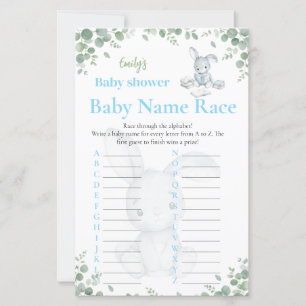 Baby Name Race Little Bunny Boy Baby Shower Game