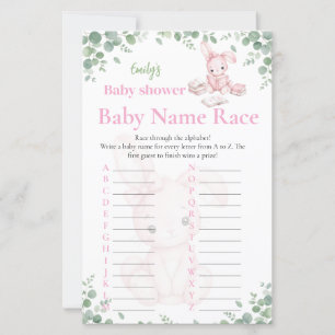 Baby Name Race Little Bunny Girl Baby Shower Game