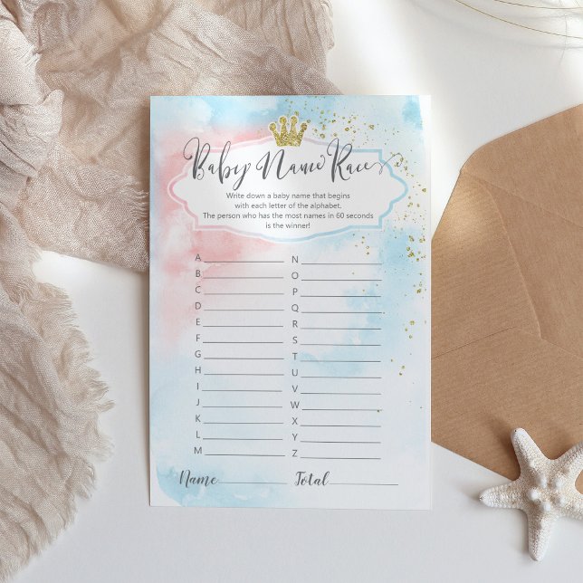 "Baby Name Race" Prince or Princess Gender Reveal (Creator Uploaded)